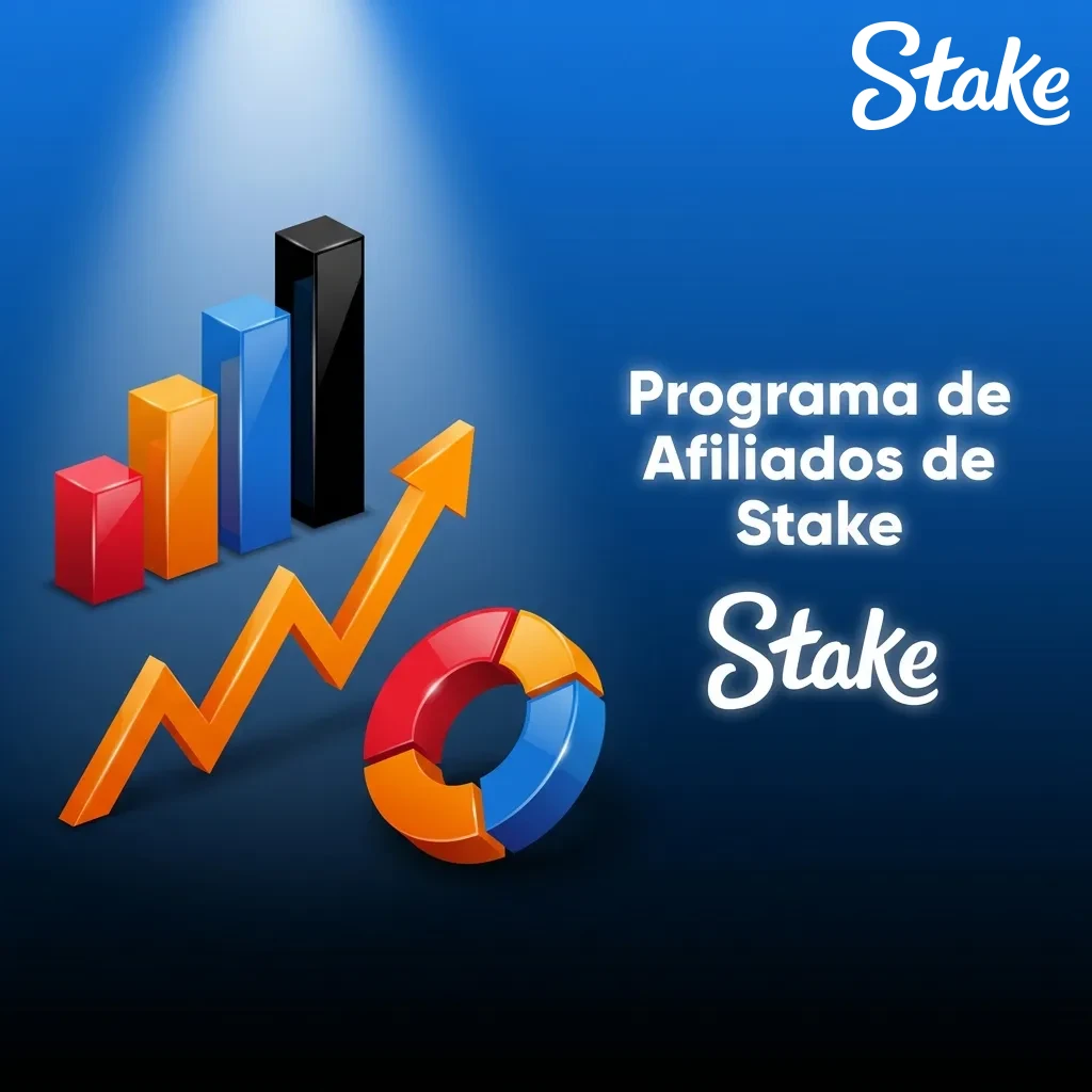 Stake affiliate program dashboard showing real-time statistics, commission rates up to 40%, and crypto payment options