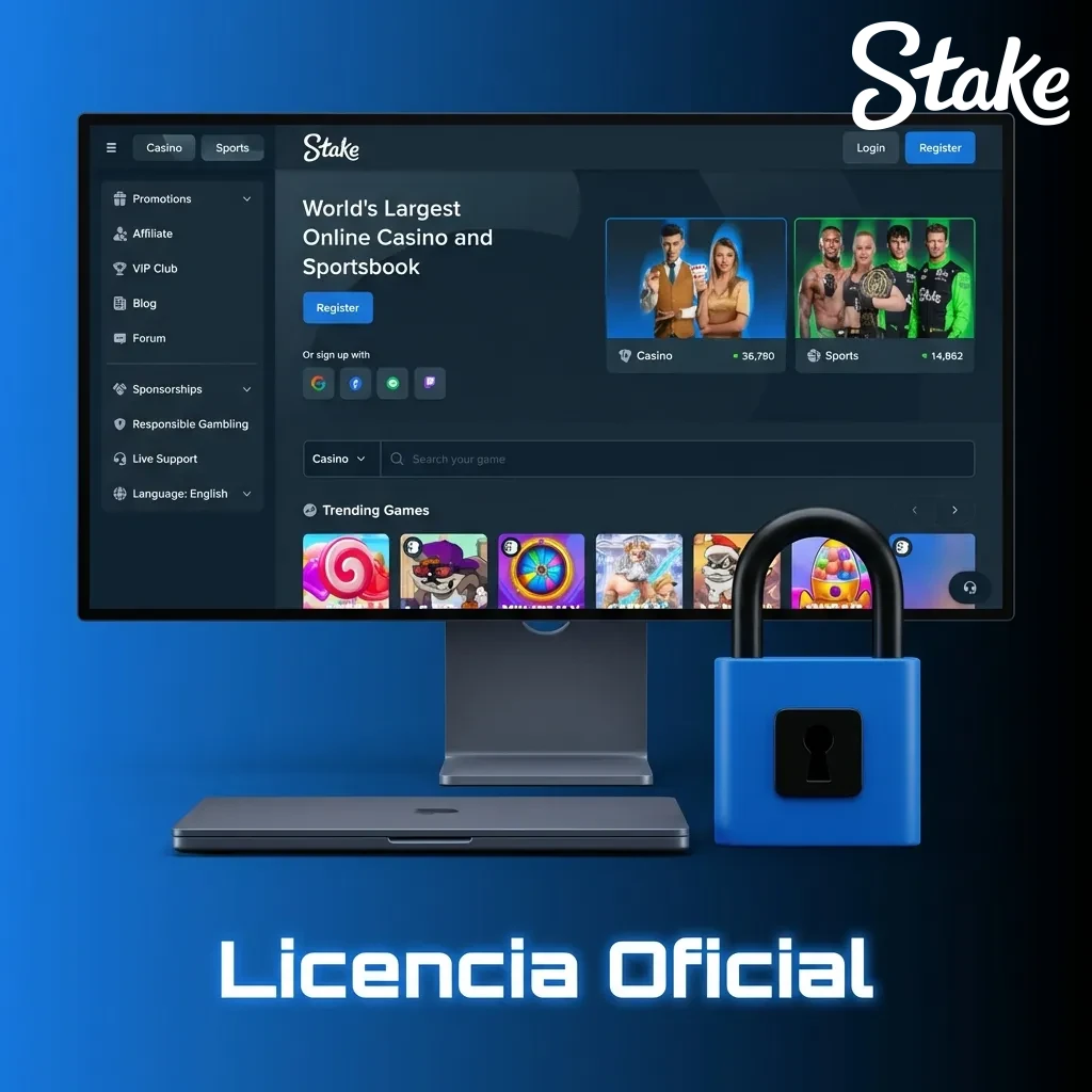 Stake casino license certificate from Curaçao eGaming showing official regulatory approval and security credentials